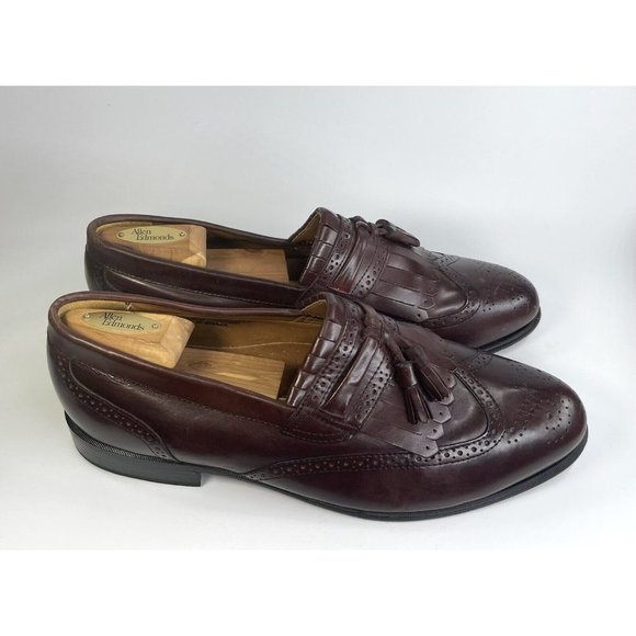 J&M Limited Formal Shoes Mens Burgundy Leather Tassel Wingtip Size  US 12M - Picture 4 of 12